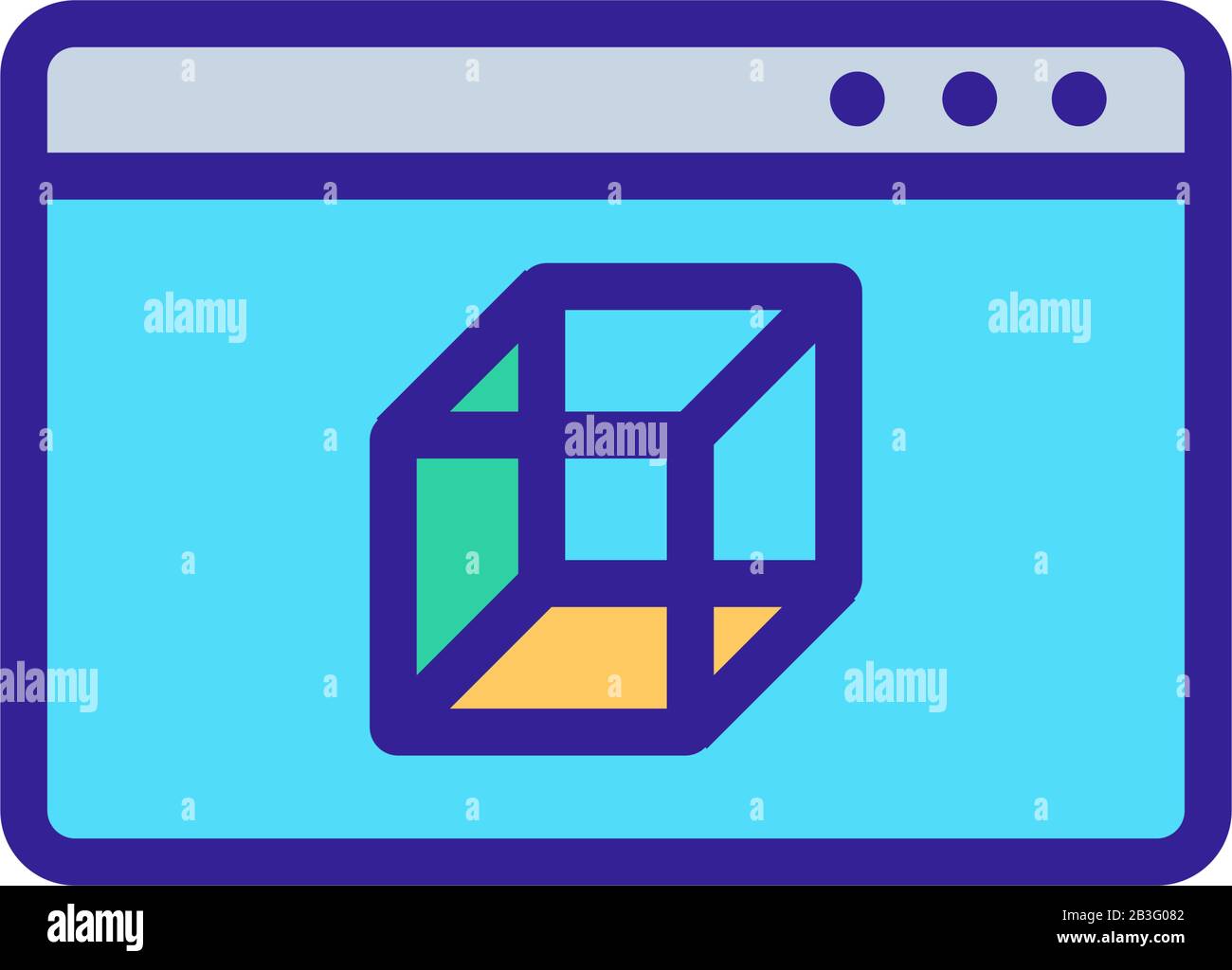 3D print printer icon vector. Isolated contour symbol illustration ...