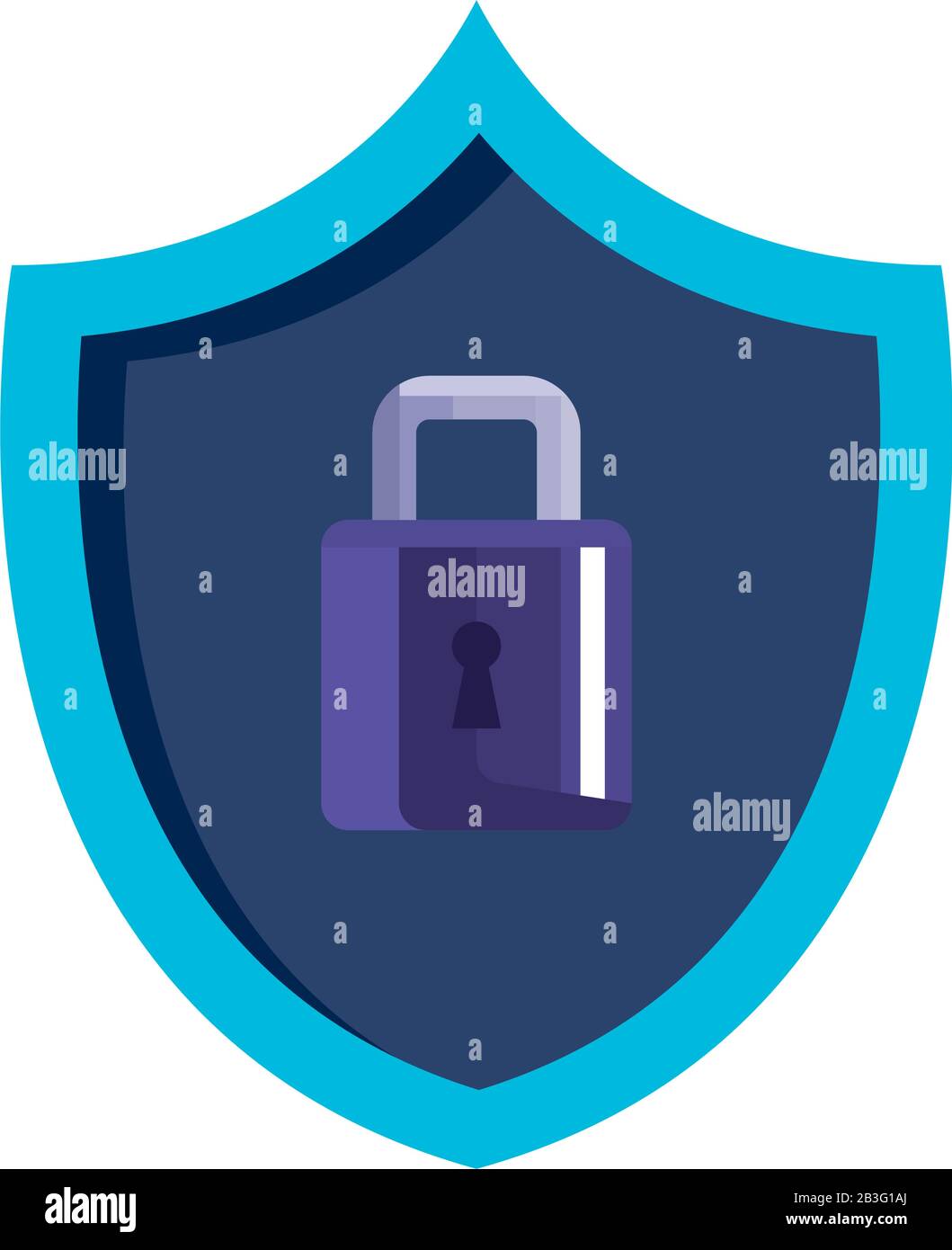shield with padlock isolated icon Stock Vector Image & Art - Alamy