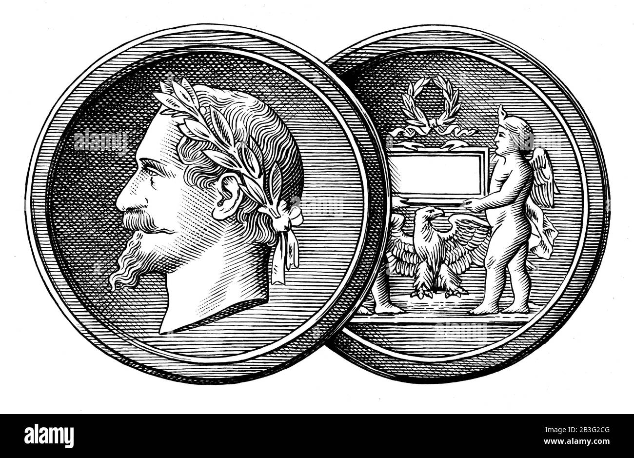 First Emblems Laurel wreath ancient hi-res stock photography and images - Alamy