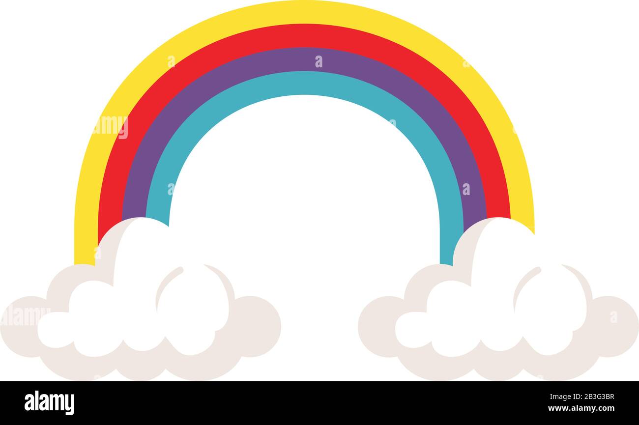 rainbow with clouds isolated icon Stock Vector Image & Art - Alamy
