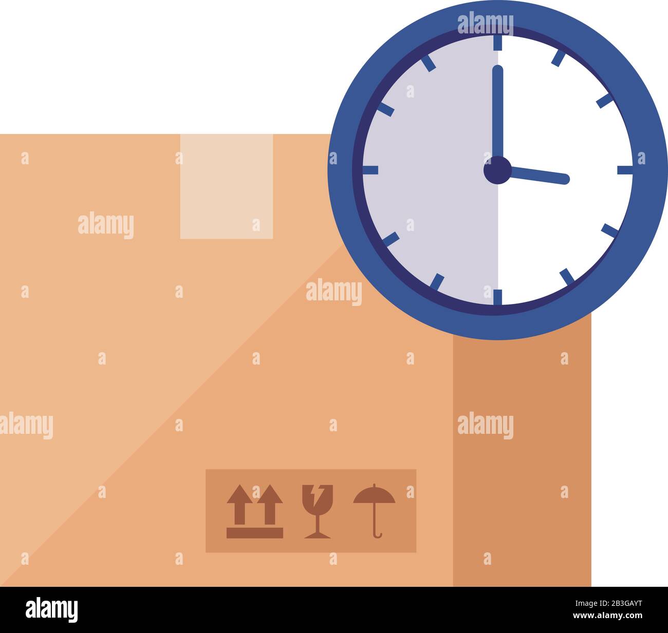 Isolated delivery box and clock vector design Stock Vector Image & Art ...