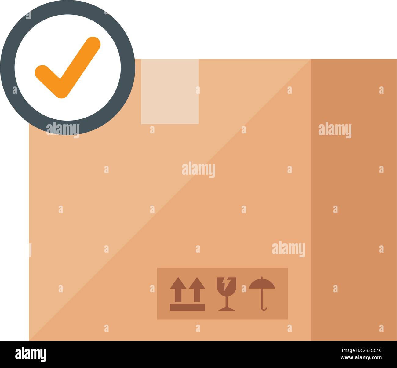 Isolated delivery box and check mark vector design Stock Vector Image