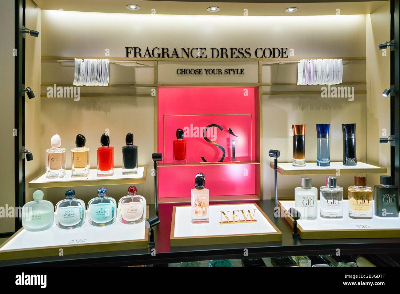 HONG KONG, CHINA - CIRCA JANUARY, 2019: fragrances on display at Giorgio  Armani store in Elements shopping mall Stock Photo - Alamy