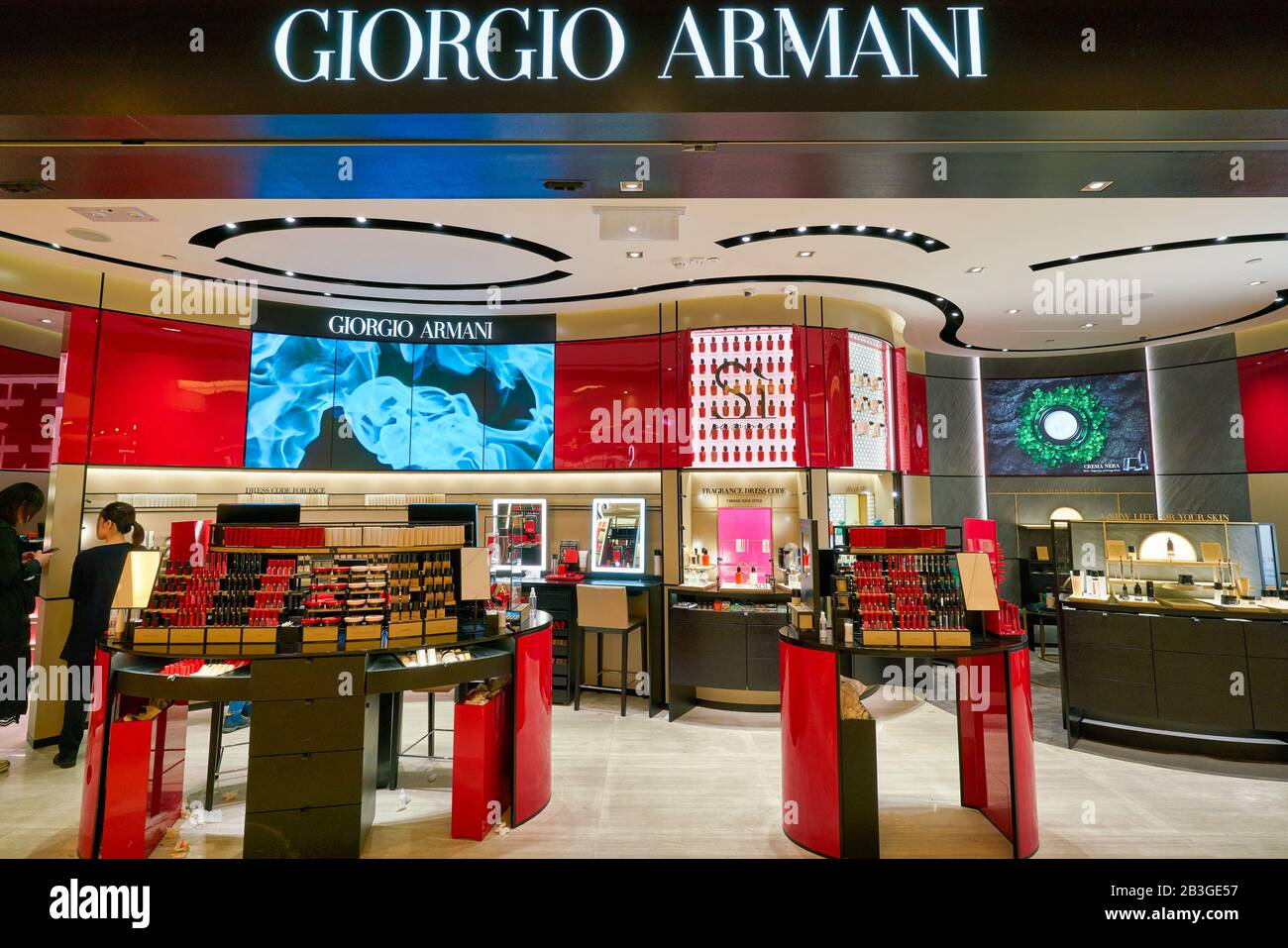 HONG KONG, CHINA - CIRCA JANUARY, 2019: makeup products on display at  Giorgio Armani store in New Town Plaza shopping mall Stock Photo - Alamy