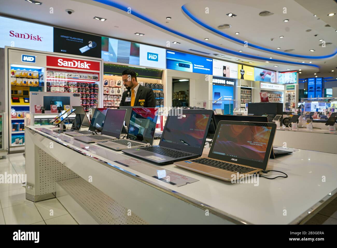 DUBAI, UAE CIRCA JANUARY 2019 Asus laptops on display at Dubai