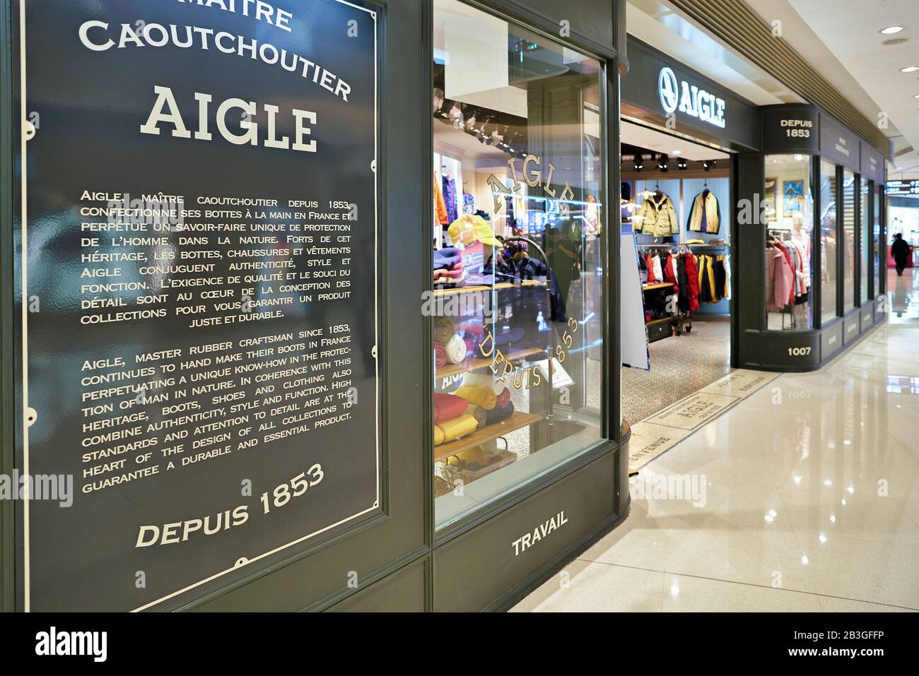 HONG KONG, CHINA - CIRCA JANUARY, 2019: storefront of Aigle shop in  Elements shopping mall Stock Photo - Alamy
