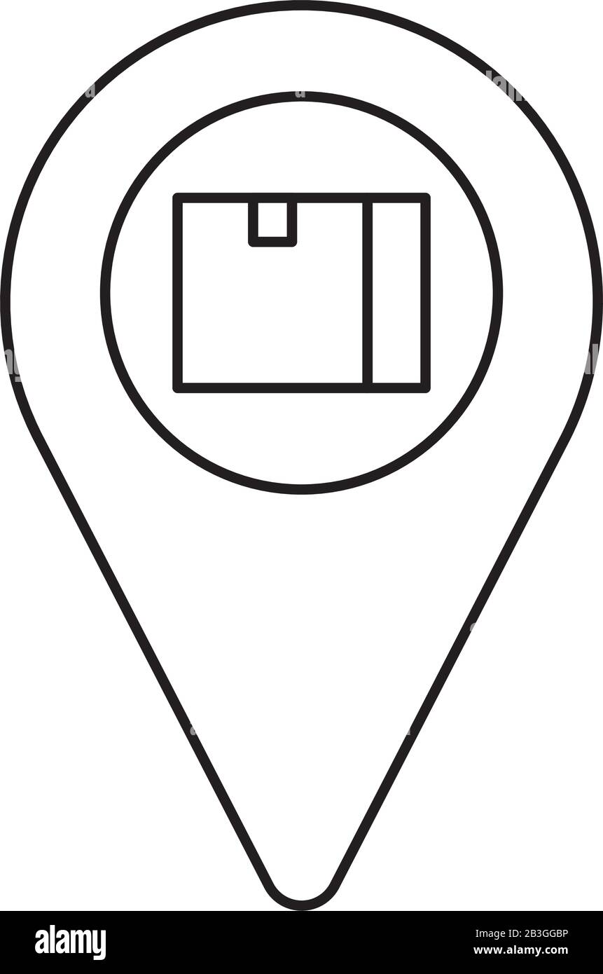 Isolated delivery box inside gps mark vector design Stock Vector Image ...
