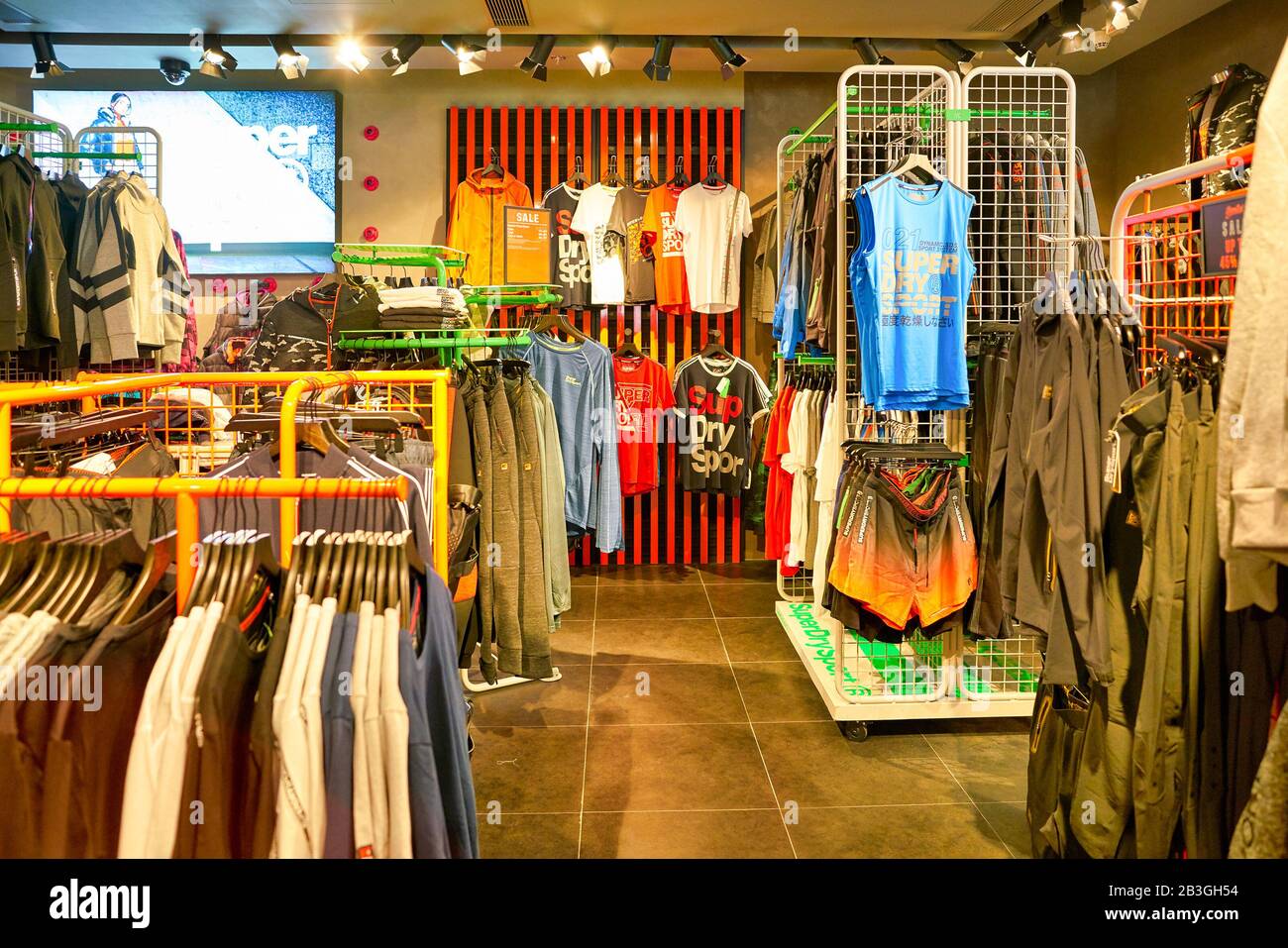 HONG KONG, CHINA - CIRCA JANUARY, 2019: clothes on display at Superdry  store in Elements shopping mall Stock Photo - Alamy