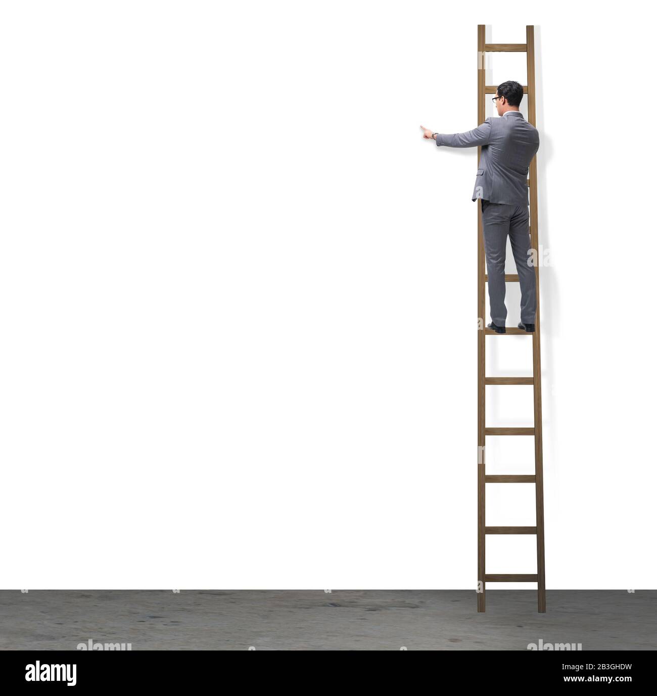 The businessman climbing stairs isolated on white Stock Photo - Alamy
