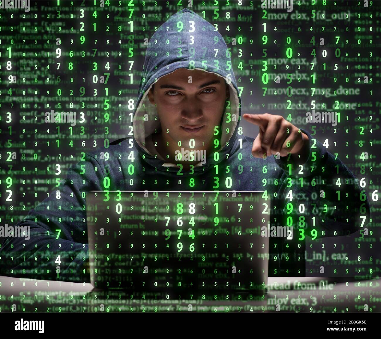 The young hacker in data security concept Stock Photo - Alamy