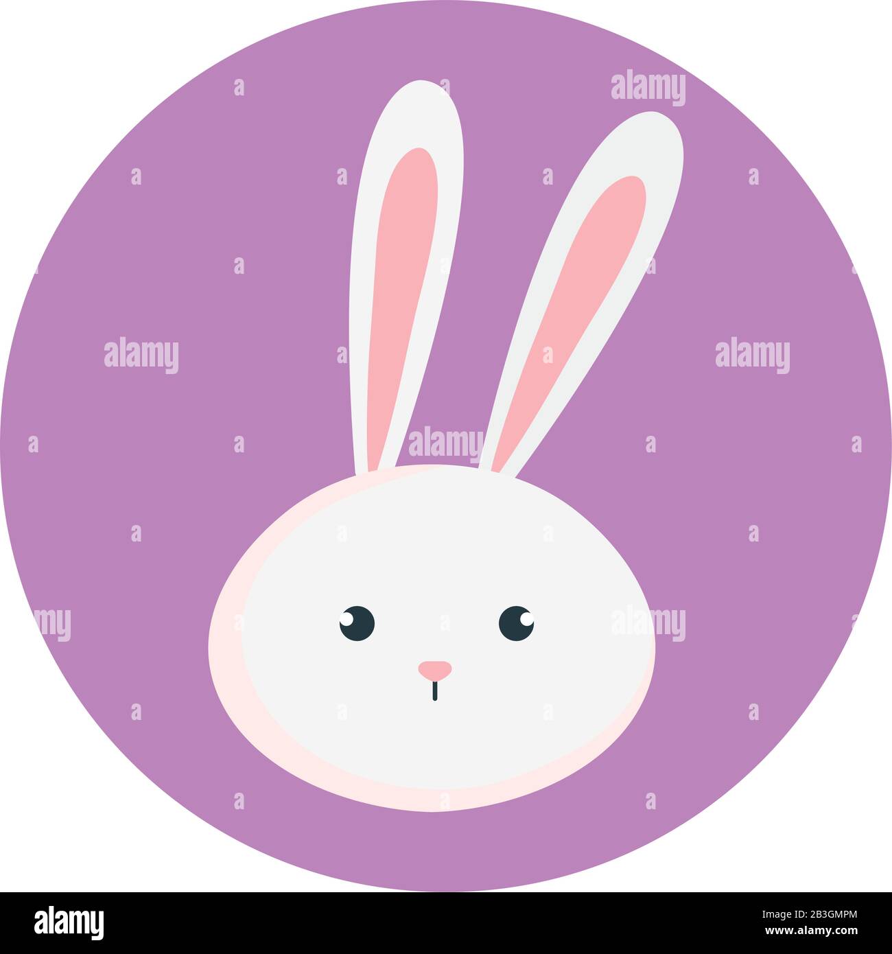 head of cute rabbit in frame circular Stock Vector Image & Art - Alamy