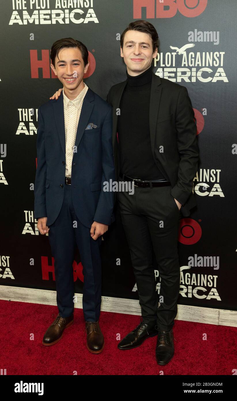 New York, NY - March 4, 2020: Caleb Malis and Anthony Boyle attend HBO ...