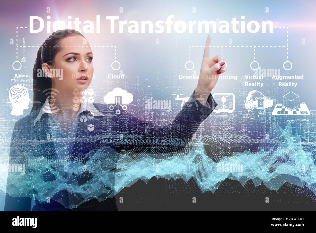 The digital transformation and digitalization technology concept Stock ...