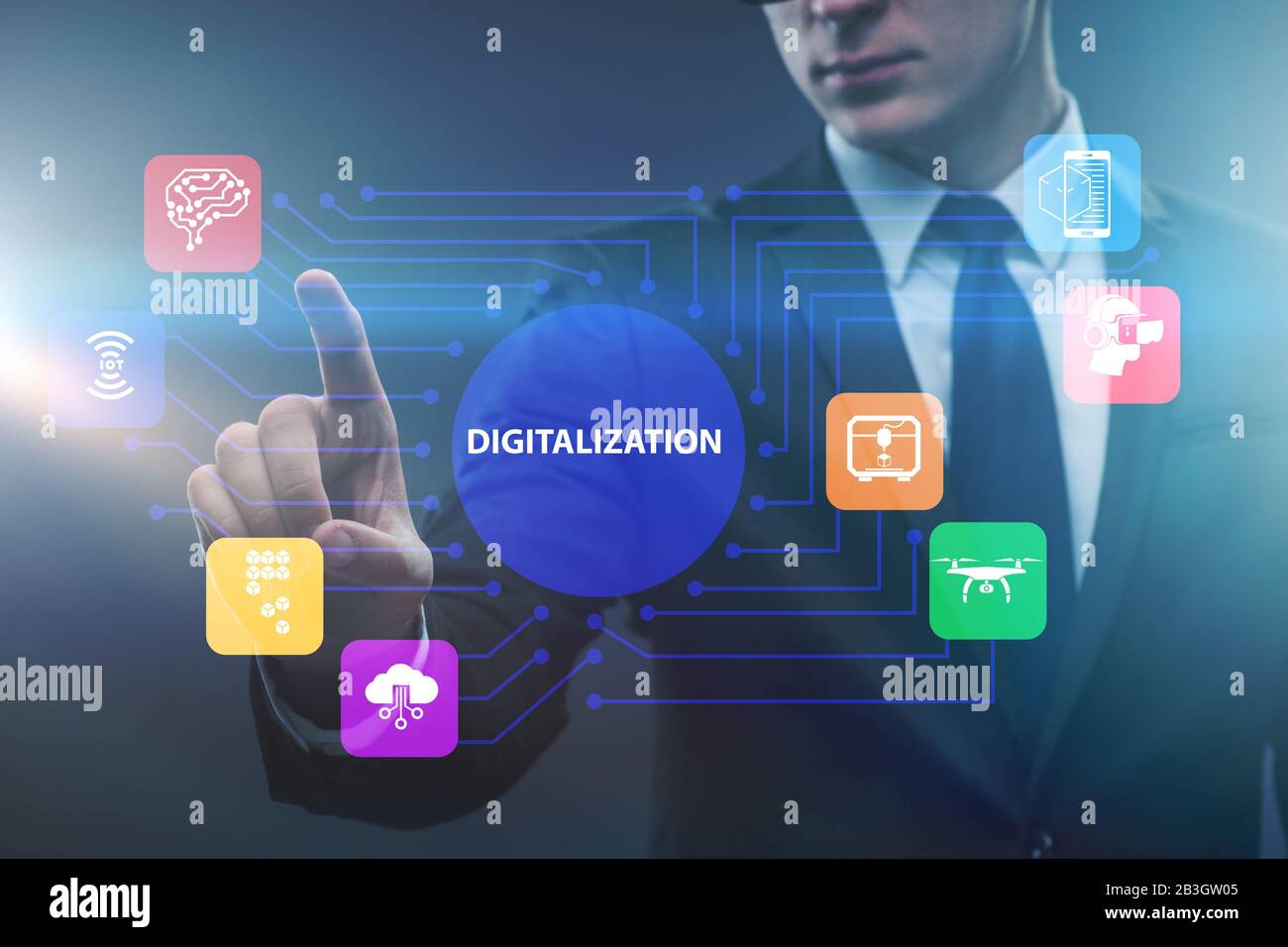 The digital transformation and digitalization technology concept Stock ...