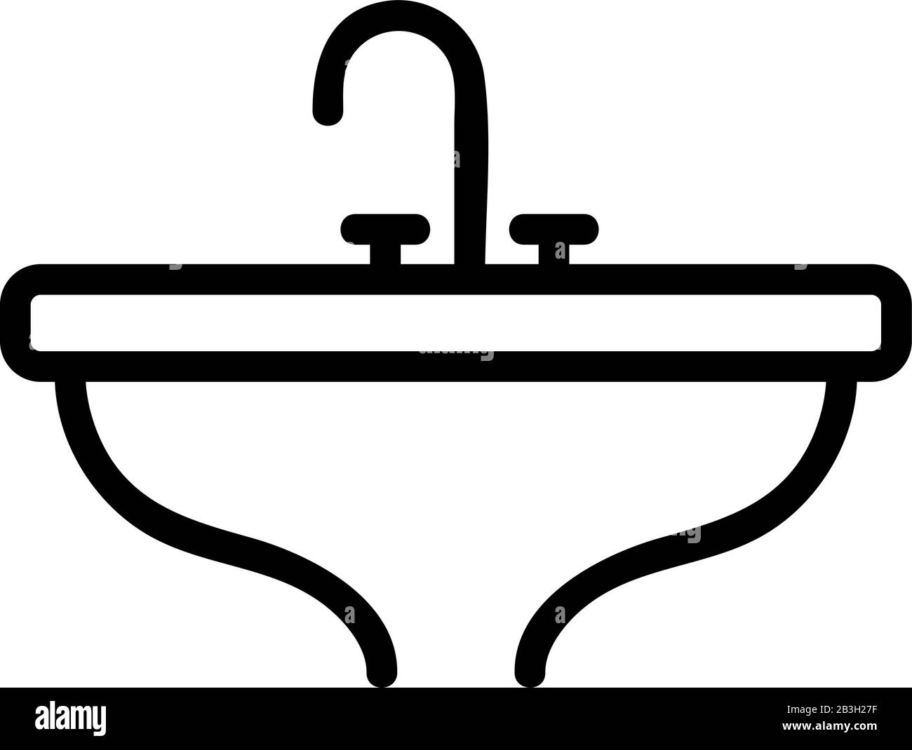 Sink icon vector. Isolated contour symbol illustration Stock Vector