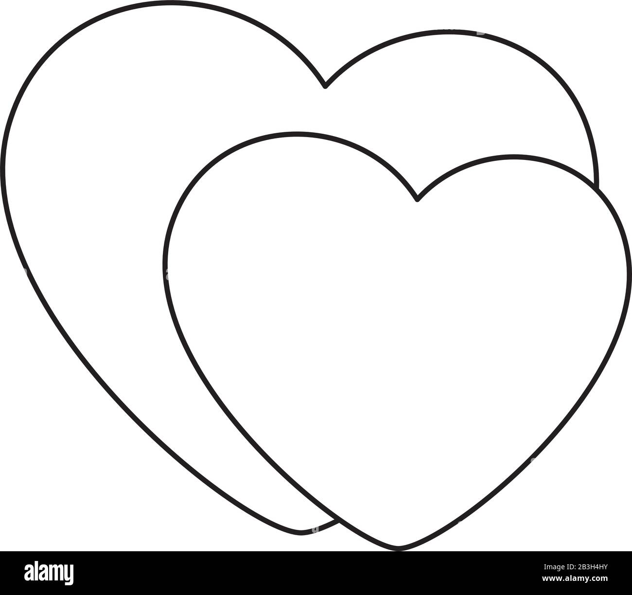 Cute Hearts Line Style Icons Stock Vector Image Art Alamy