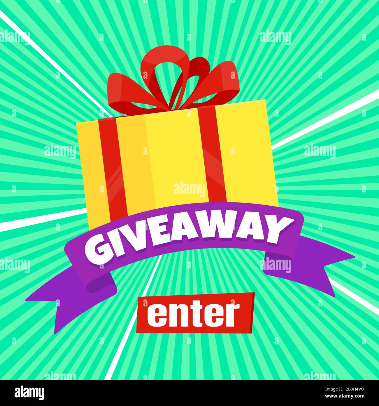 Giveaway raffle day poster design give away Vector Image