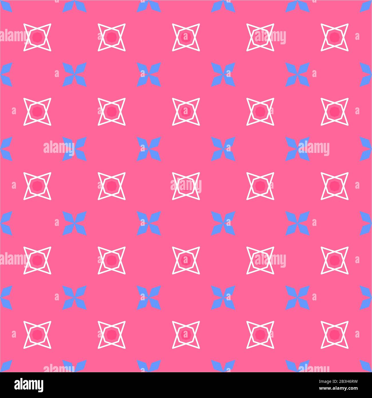 Seamless Geometric Pattern Of Rhombuses And Polygons. White And Blue ...