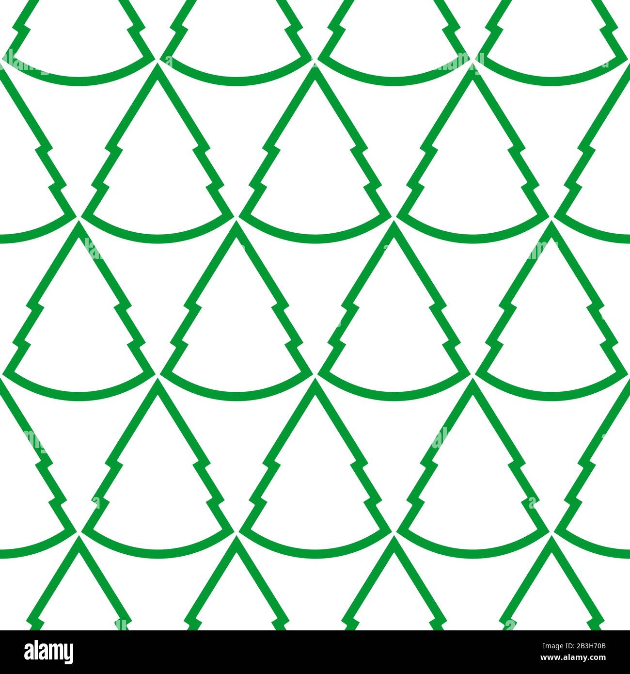 Seamless Geometric Pattern Of Christmas Trees. New Year. Green Pattern On A White Background. For Decoration, Textile, Fabric, Wrapping Paper, Engravi Stock Vector