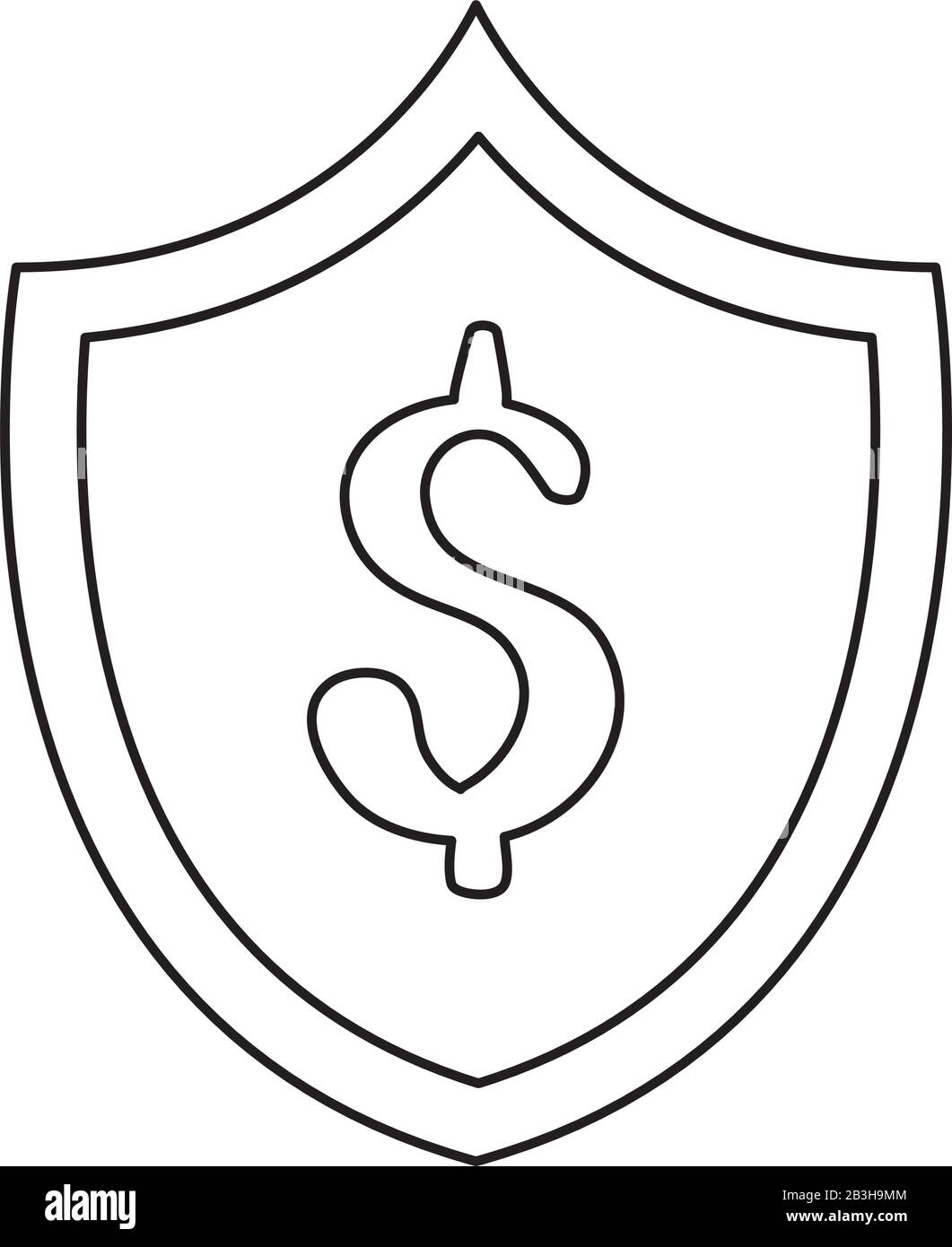 shield with symbol dollar isolated icon Stock Vector Image & Art Alamy