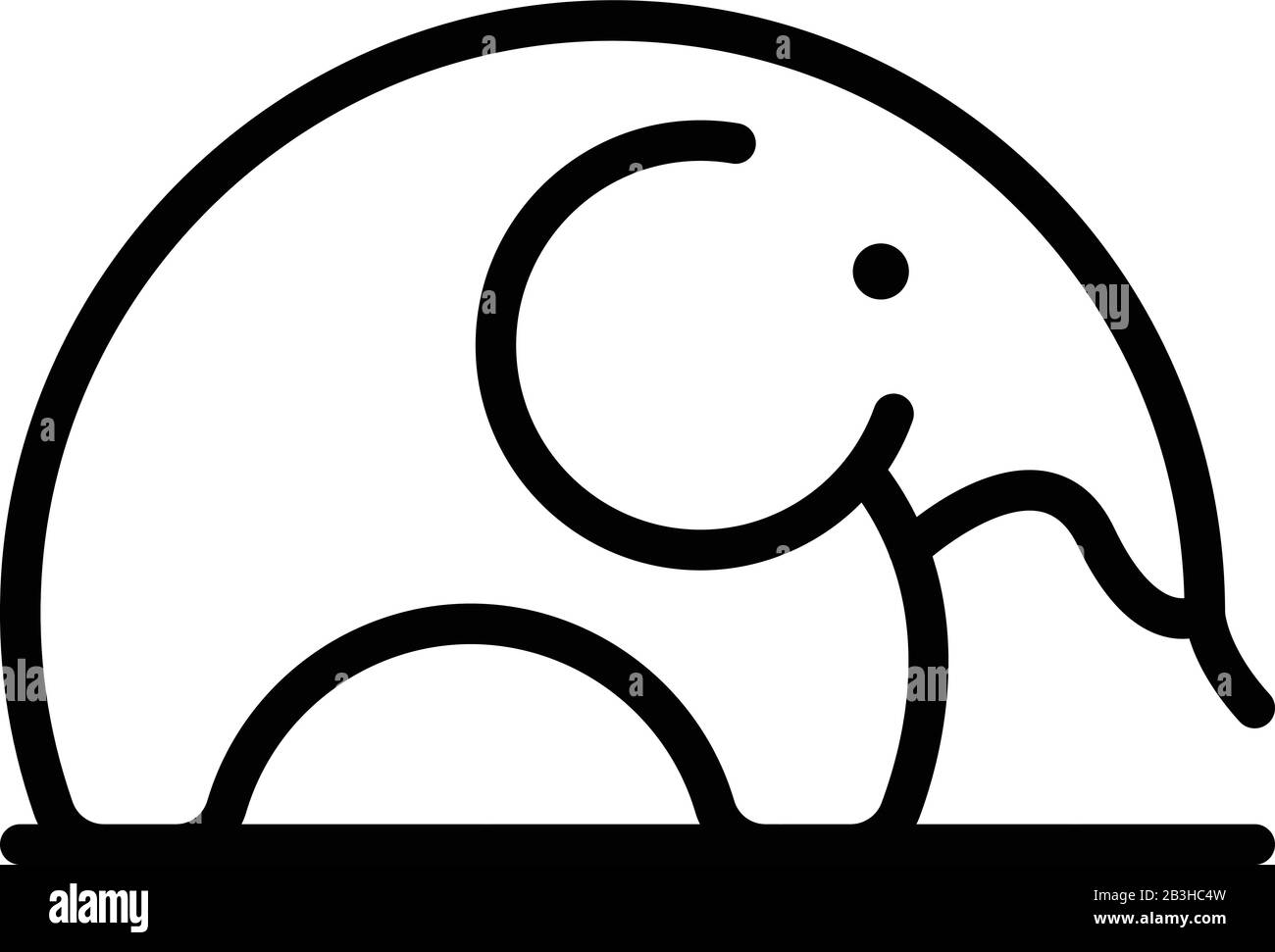 Logo elephant icon, outline style Stock Vector