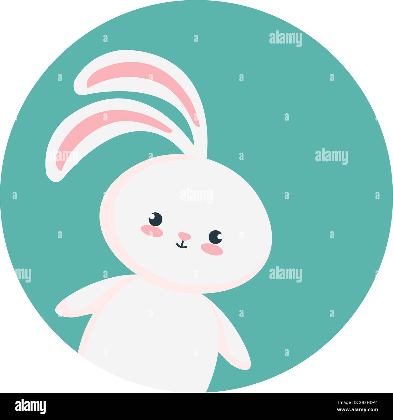 cute rabbit animal in frame circular Stock Vector Image & Art - Alamy