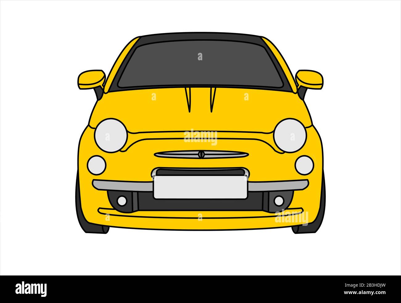 vector car isolated on white background, front view. Modern flat ...