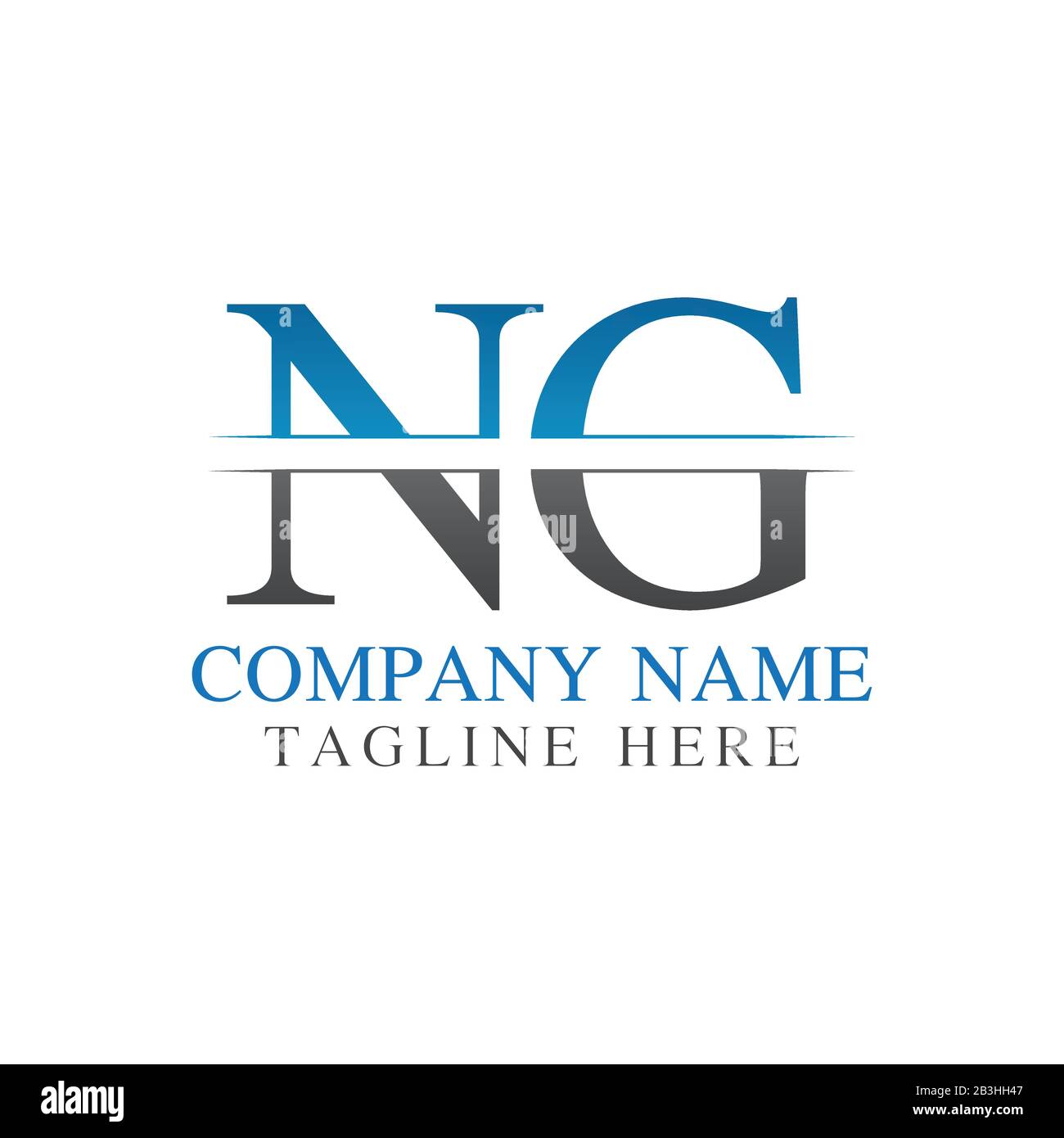 Initial Monogram Letter NG Logo Design Vector Template. NG Letter Logo