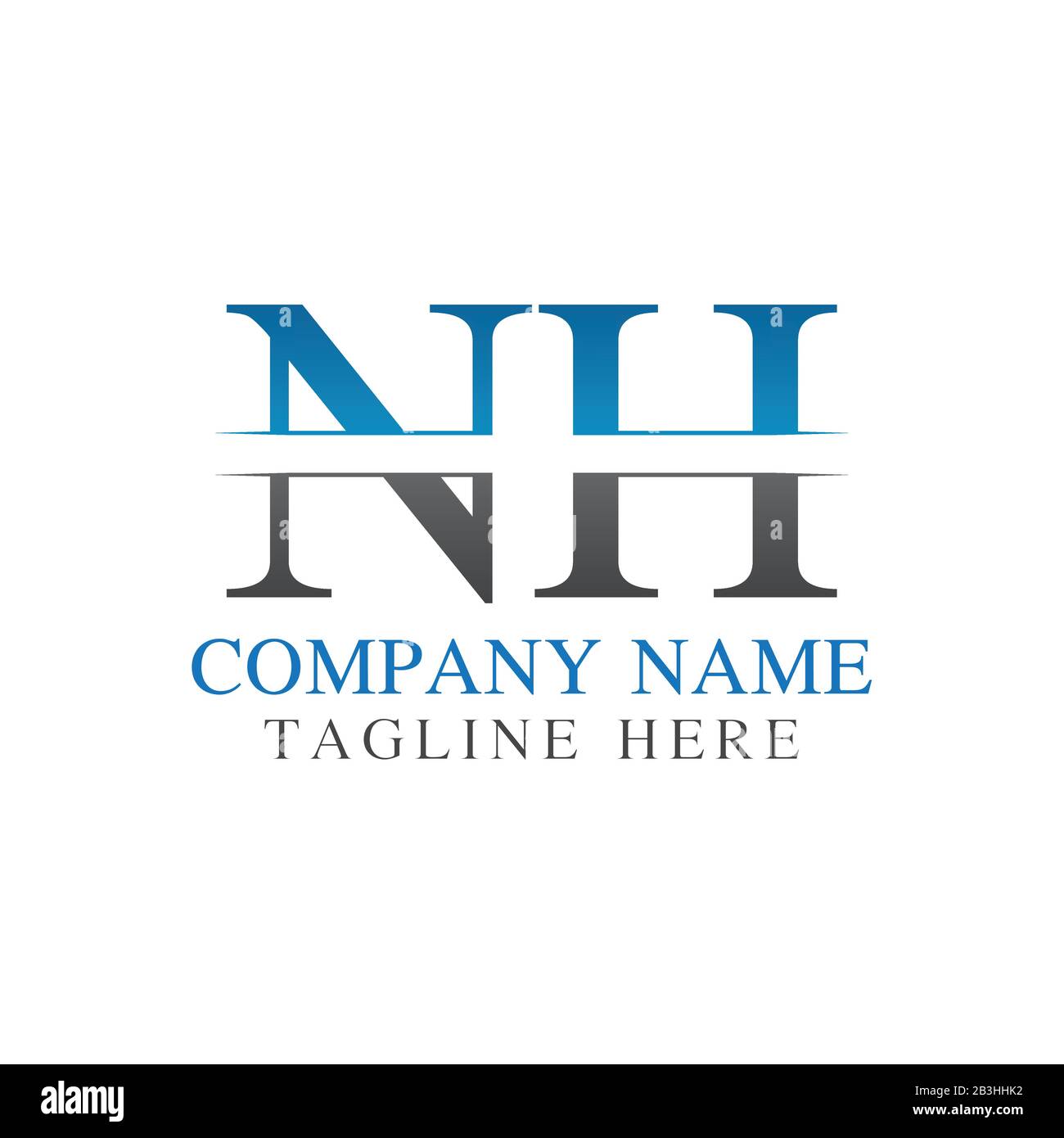 Initial Monogram Letter NH Logo Design Vector Template. NH Letter Logo Design Stock Vector