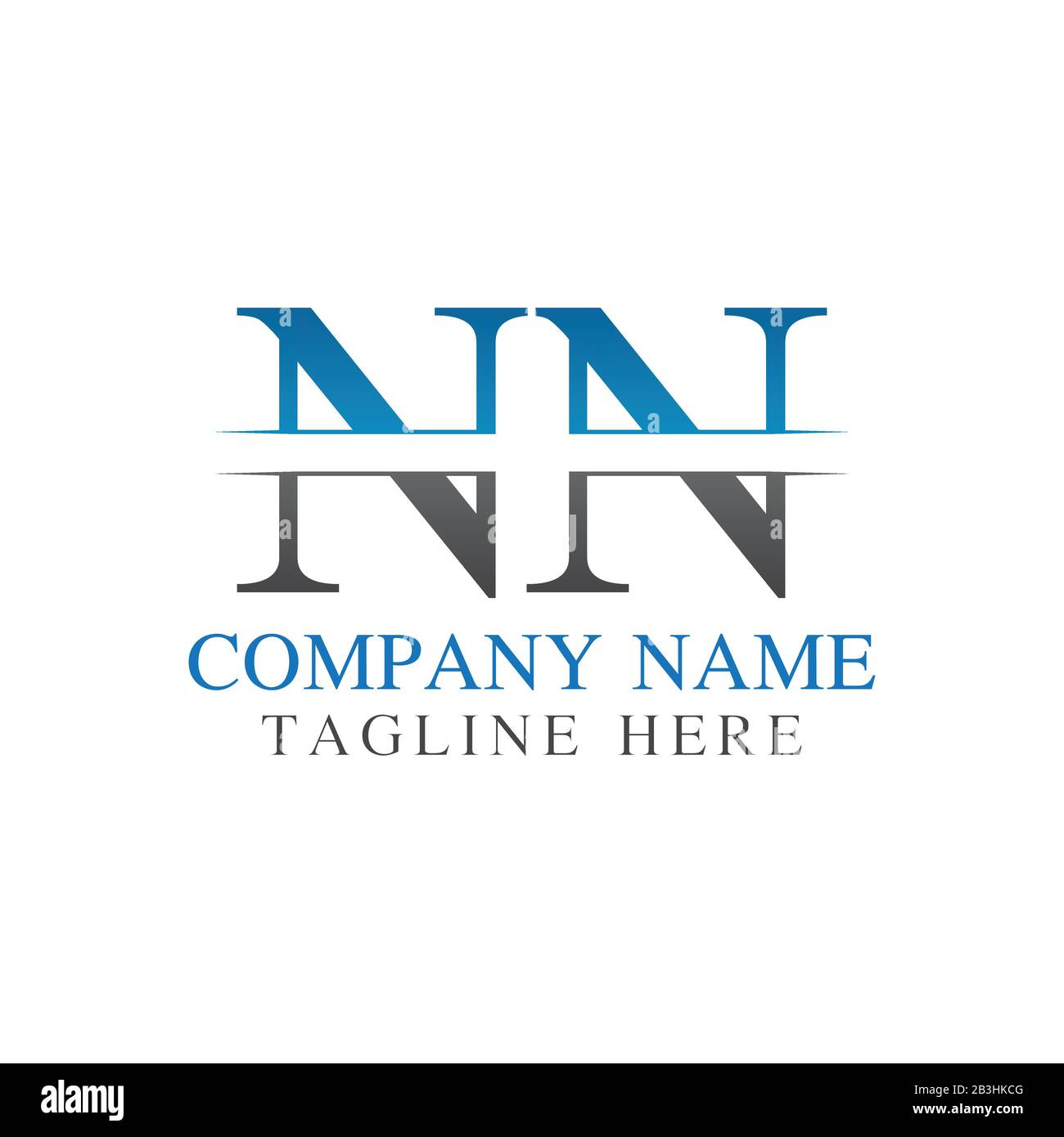 Initial Monogram Letter NN Logo Design Vector Template. NN Letter Logo Design Stock Vector