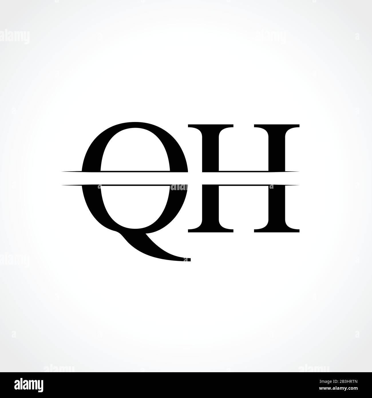 Initial Monogram Letter QH Logo Design Vector Template. Black ...