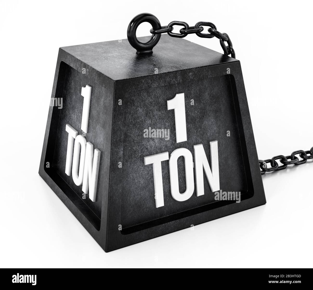 1 Ton Weight Isolated On White Background 3D Illustration Stock Photo 