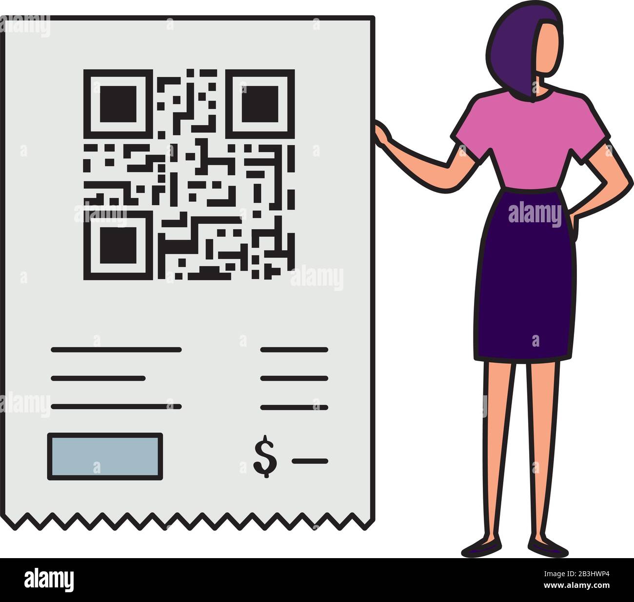 Lady scan qr code Stock Vector Images - Alamy