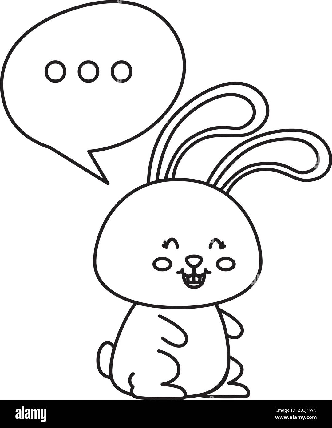 Template Rabbit Heart Kid speech Black and White Stock Photos & Images - Alamy