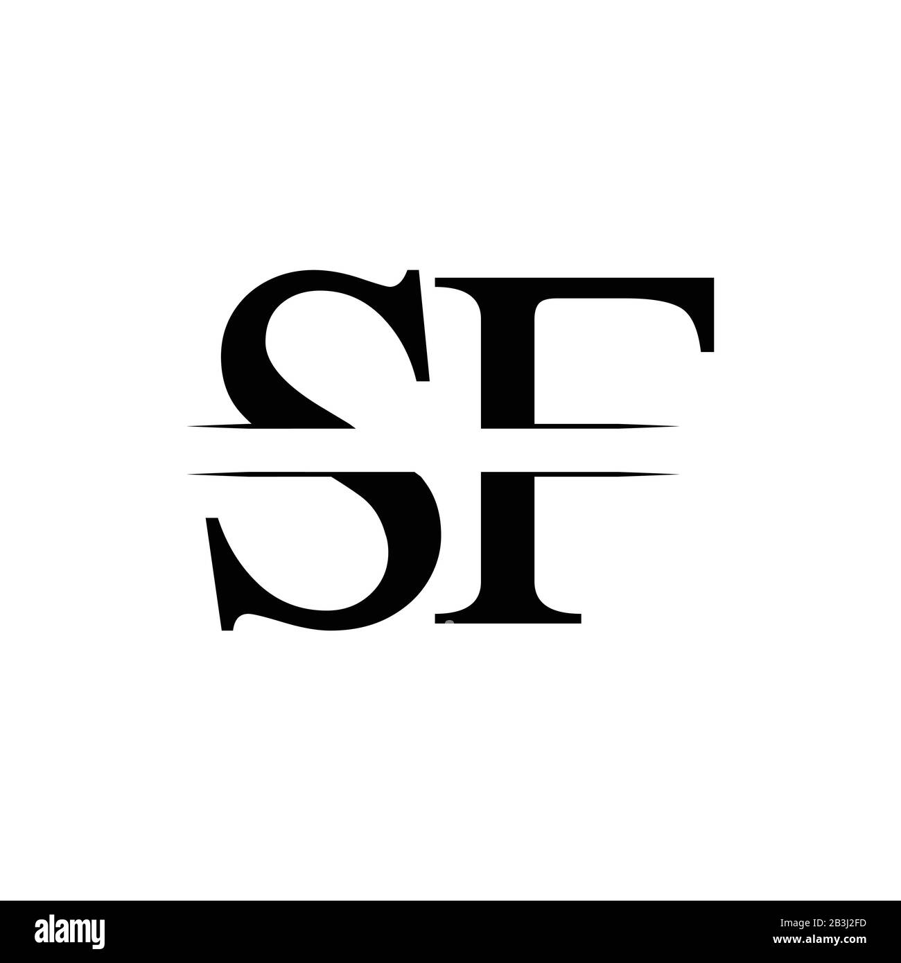 Initial Letter SF Logo Design Vector Template. SF Letter Logo Design Stock Vector