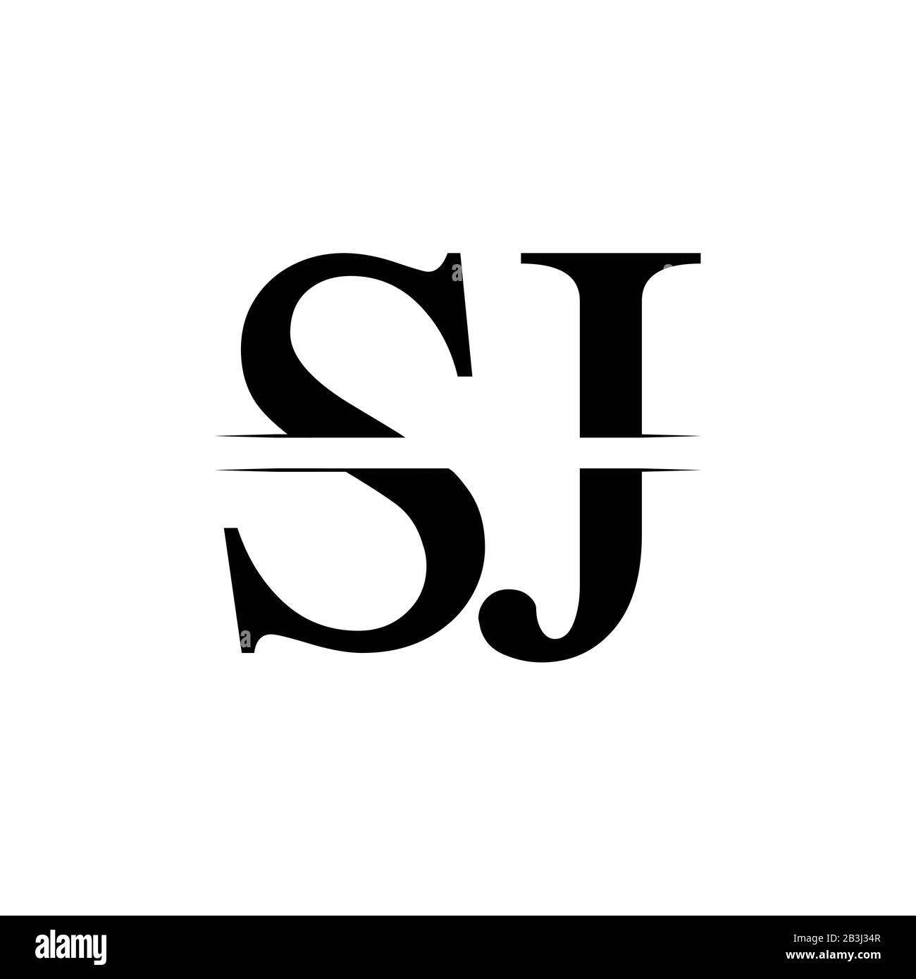 Initial Letter SJ Logo Design Vector Template. SJ Letter Logo Design Stock Vector