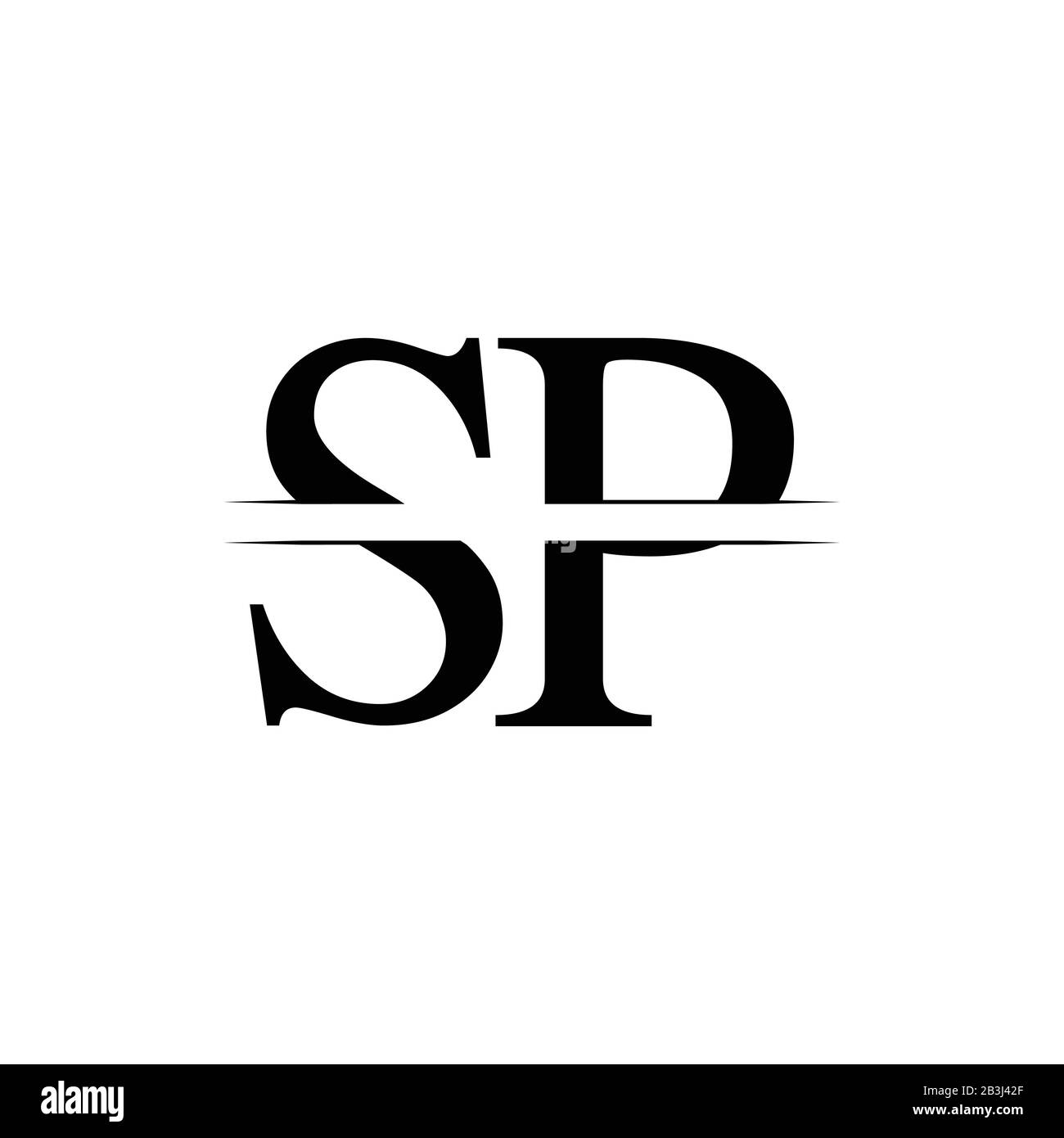 Initial Letter SP Logo Design Vector Template. SP Letter Logo Design Stock Vector