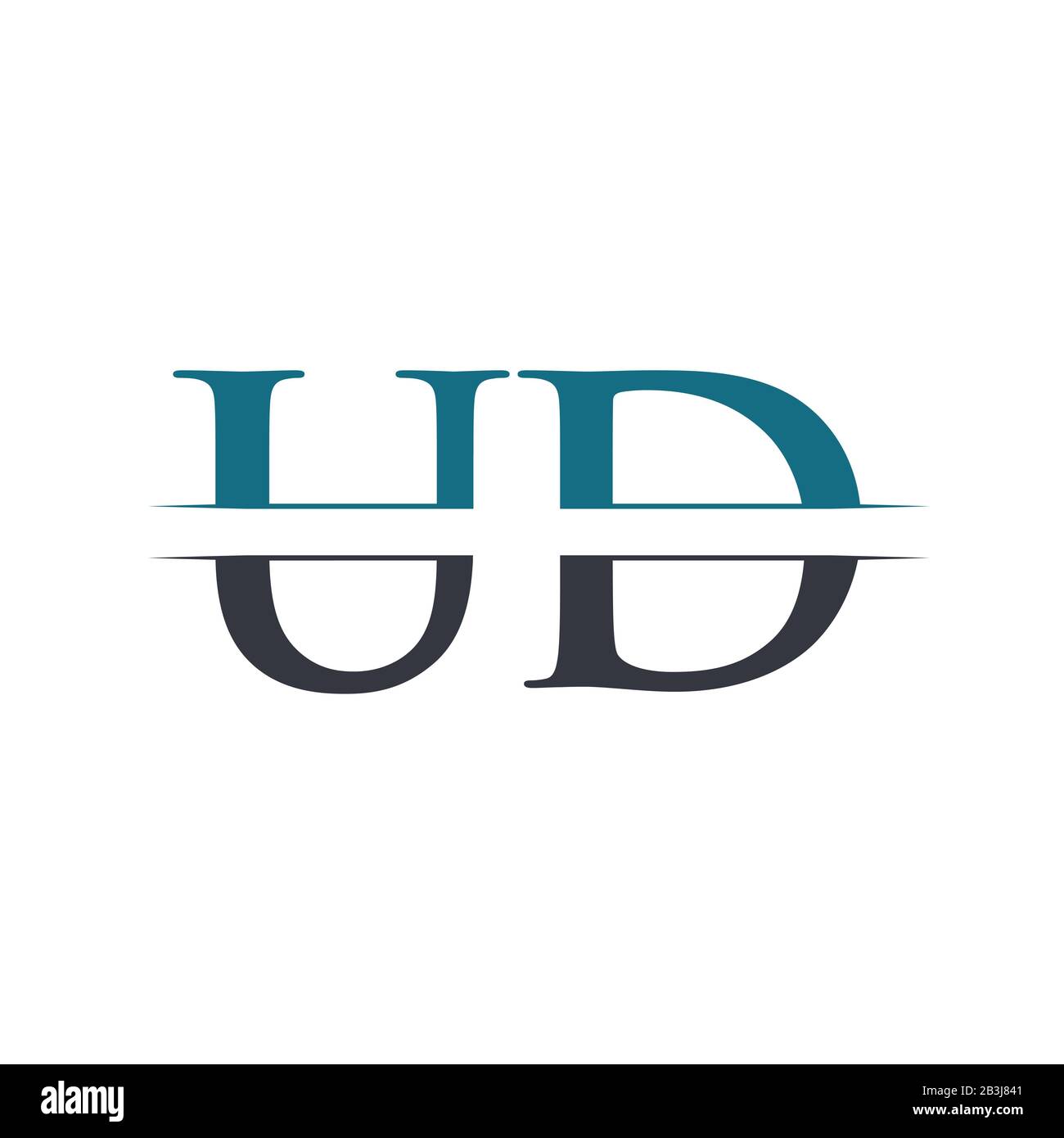 Initial Letter UD Logo Design Vector Template. UD Letter Logo Design Stock Vector