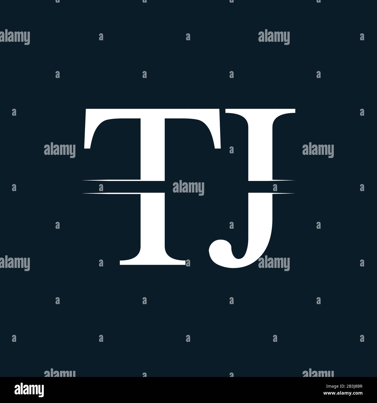 Initial Letter TJ Logo Design Vector Template. Linked Typography TJ Letter Logo Design Stock Vector