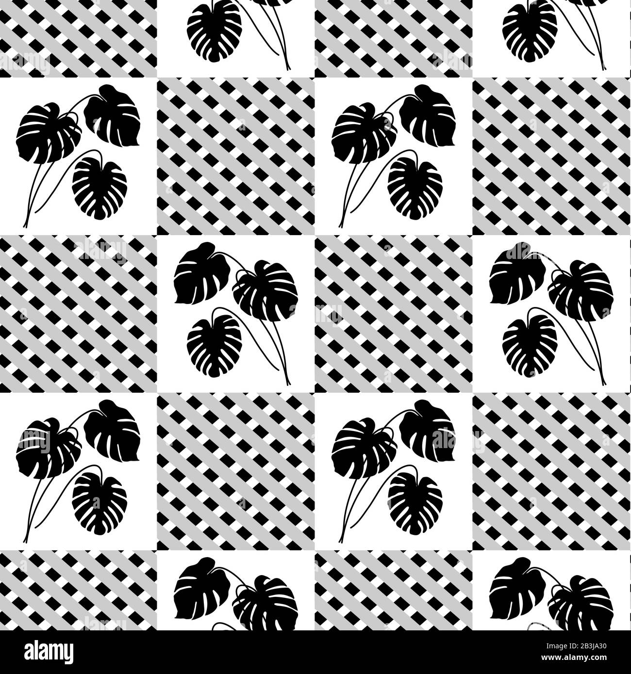 Vector Seamless pattern with house plant. Houseplant. Green natural ...
