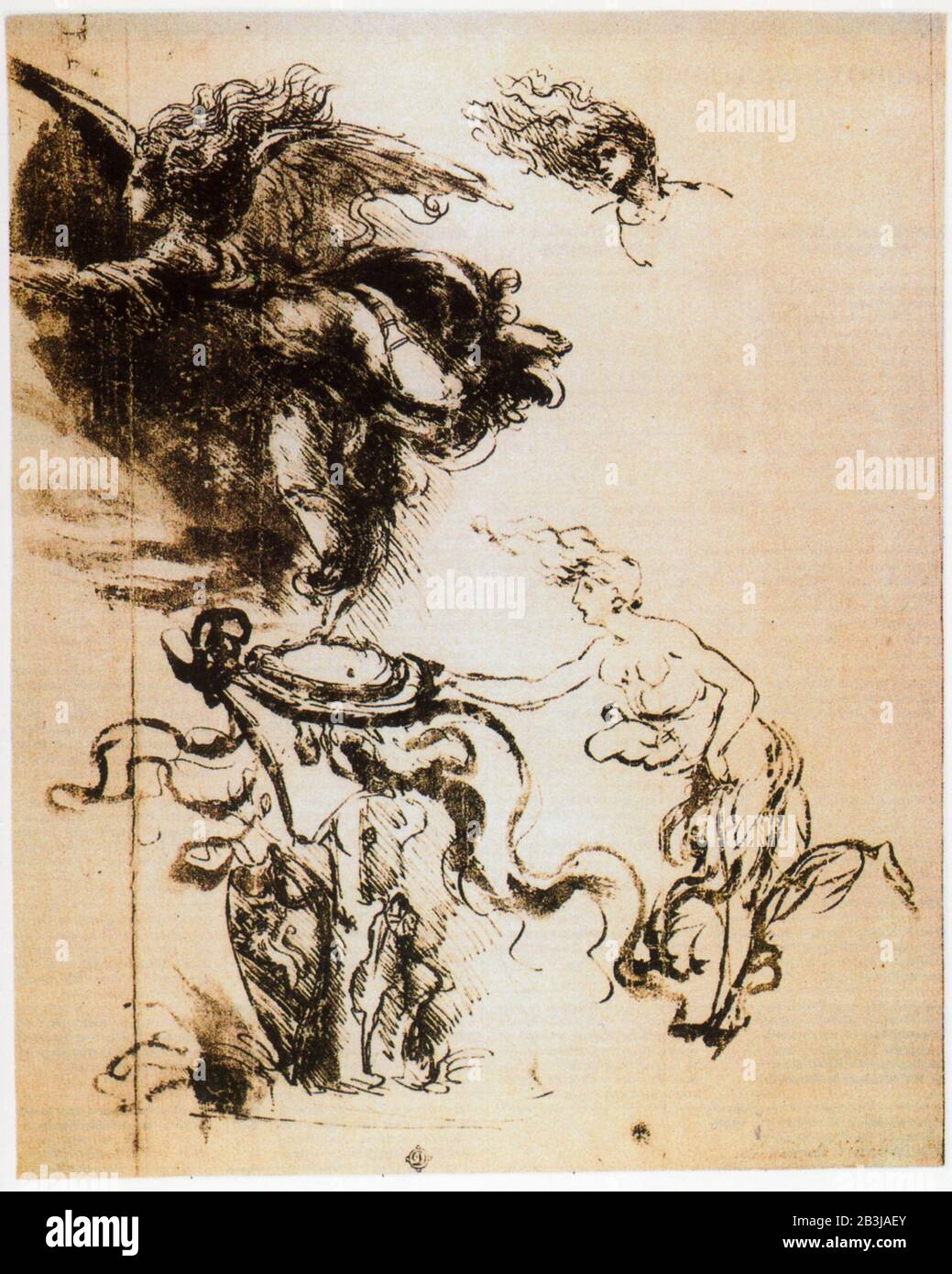 Leonardo da Vinci. Allegory of Victory and Fortune. 1480 Stock Photo