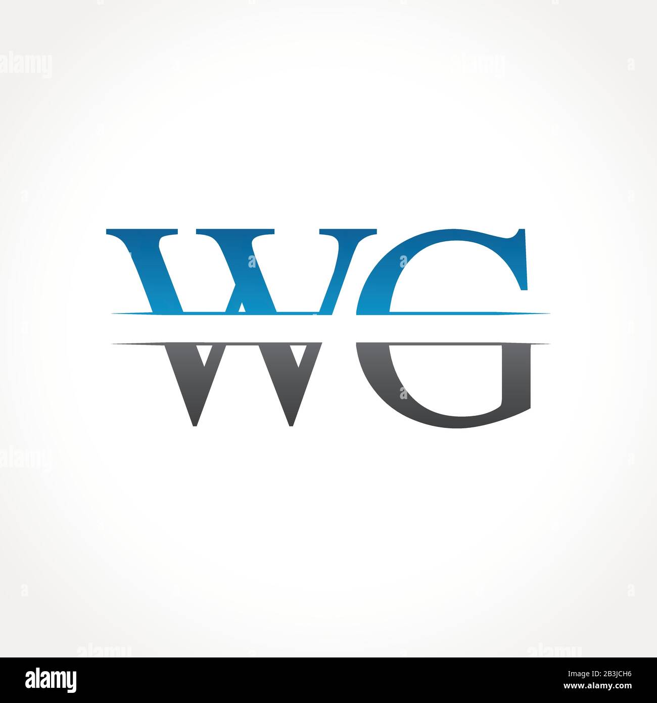 Initial WG Letter Linked Logo. Creative Letter WG Logo Design Vector Template Stock Vector