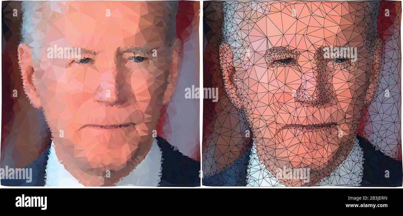 USA Year 2020 Joe Biden vector polygonal portrait, illustration Stock Vector