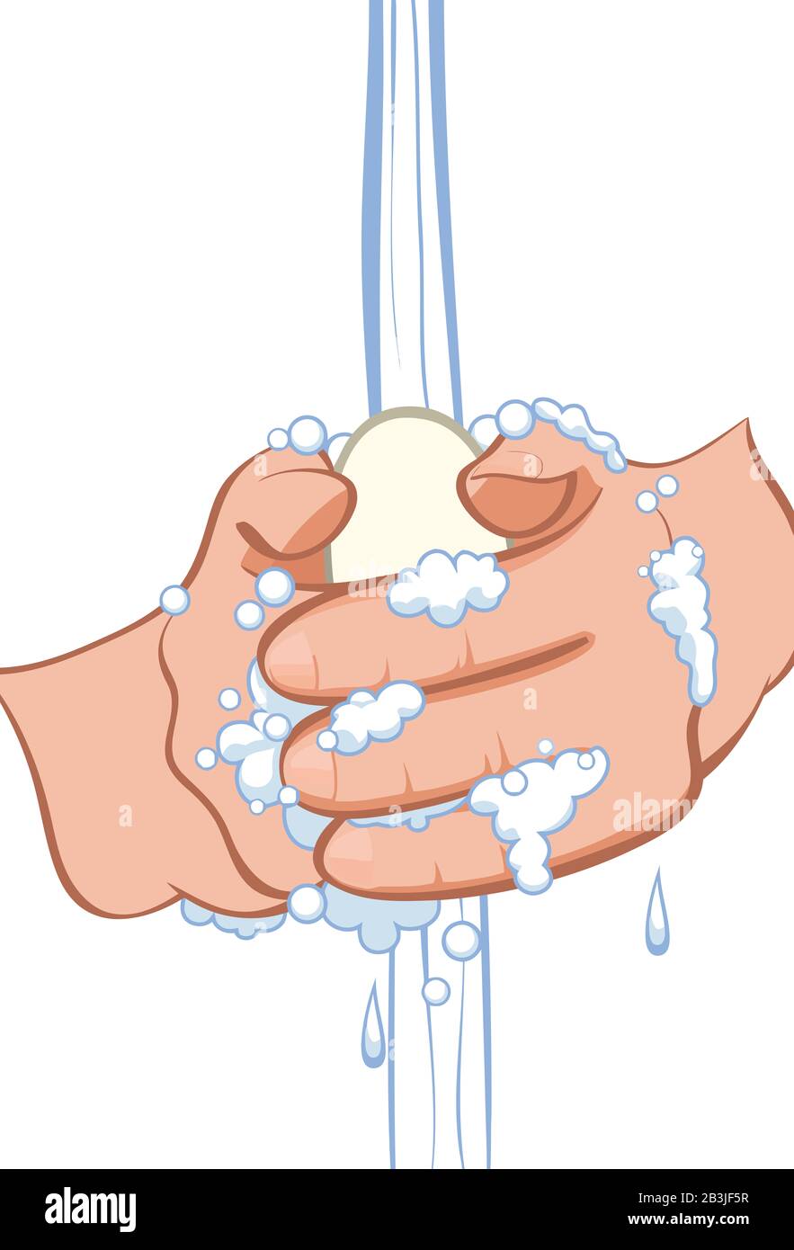 washing the hands water soap illustration Stock Photo - Alamy