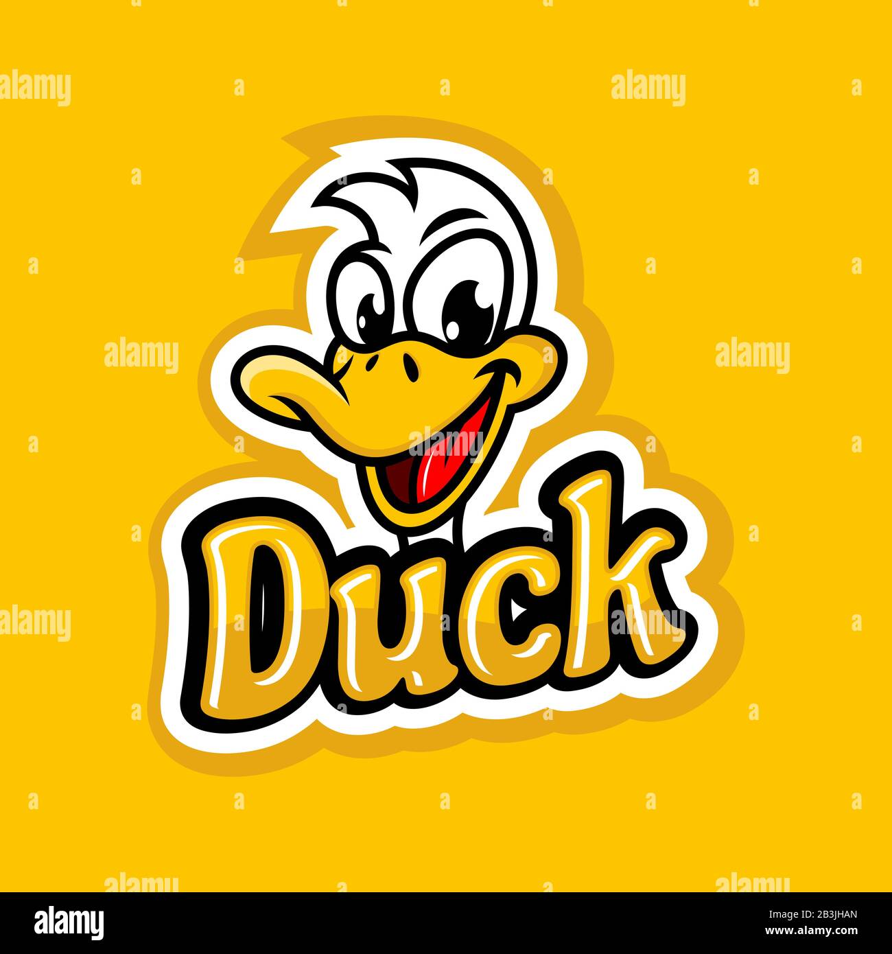 Modern duck mascot logo.Vector illustration. Stock Vector