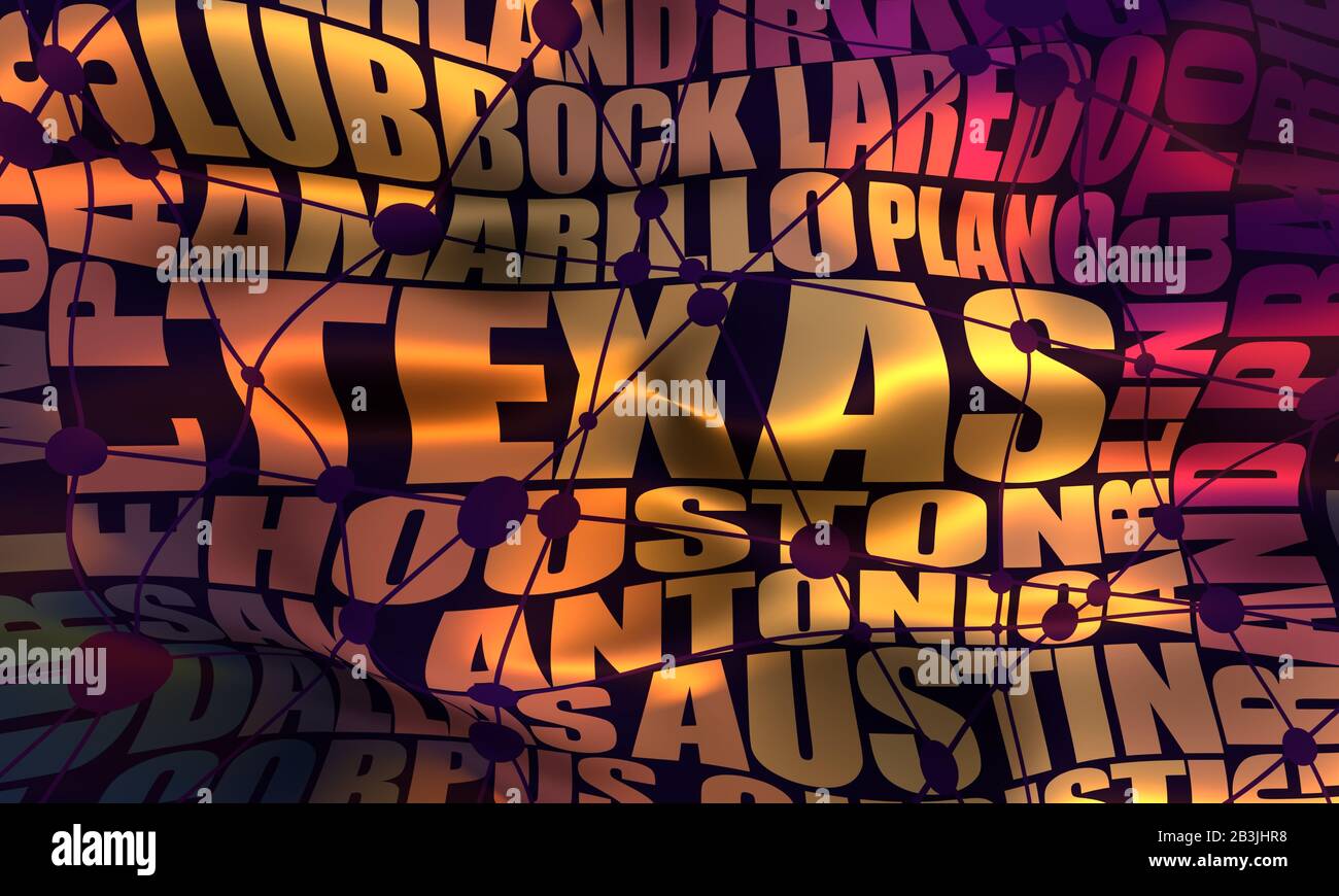 Texas state cities list Stock Photo Alamy