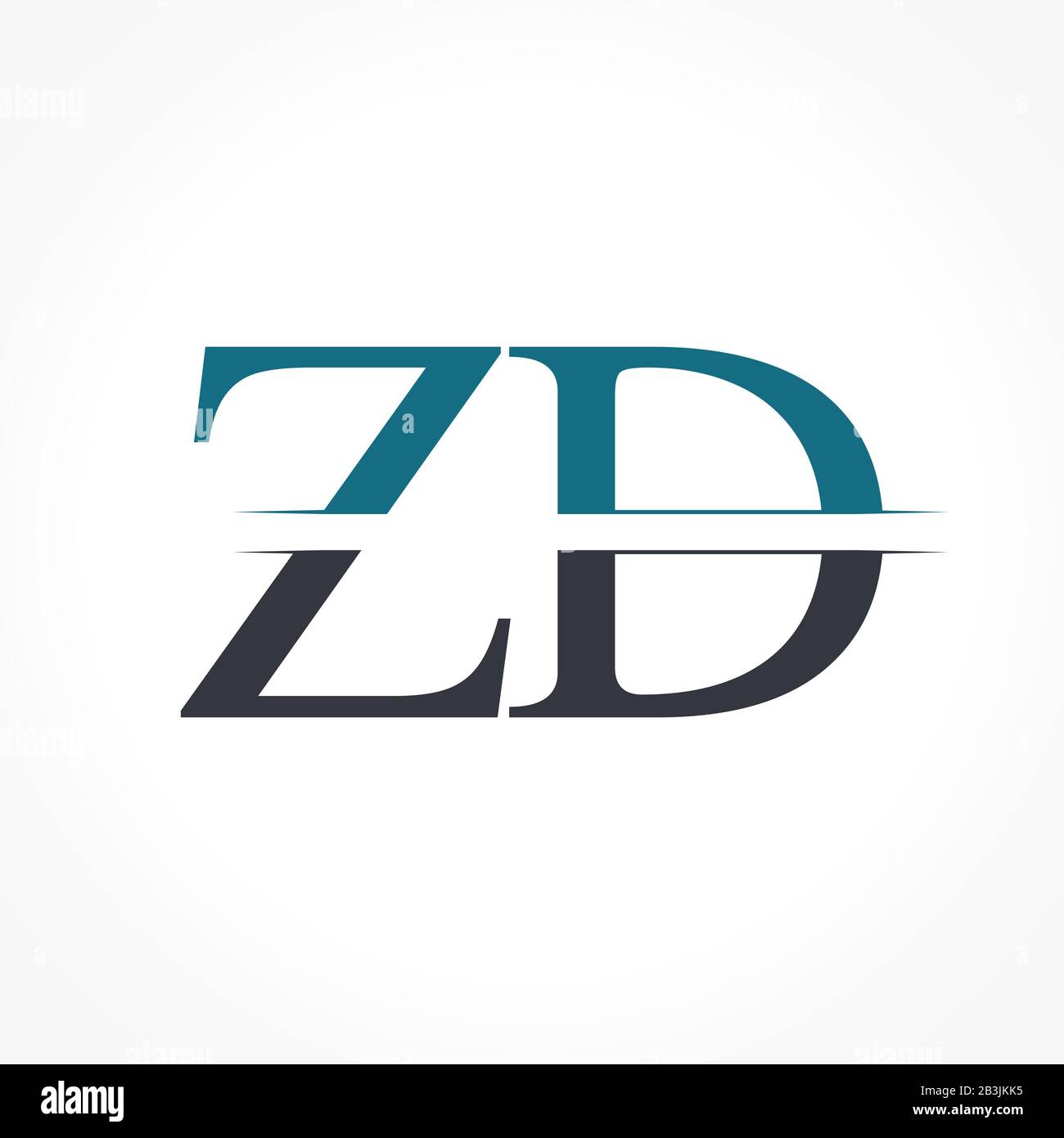 Initial ZD Logo Design Vector Template. Creative Letter ZD Business Logo Vector Illustration Stock Vector