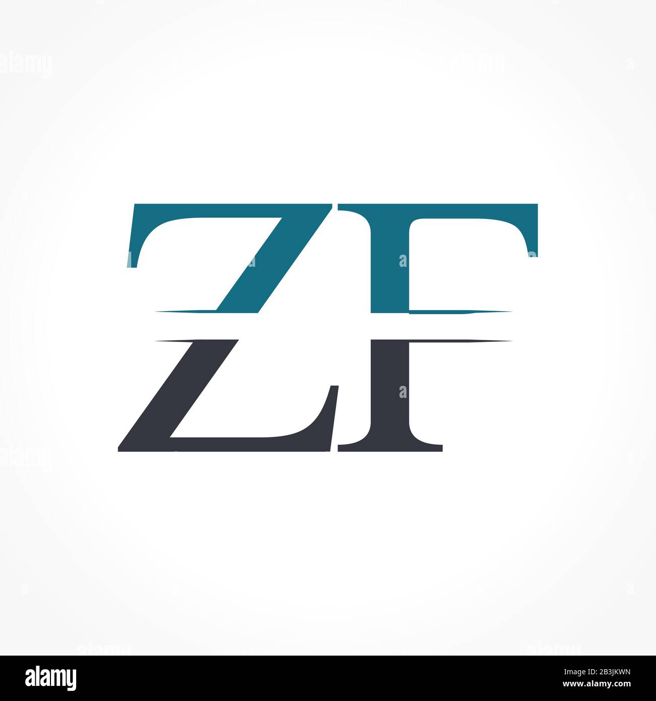 Initial ZF Logo Design Vector Template. Creative Letter ZF Business