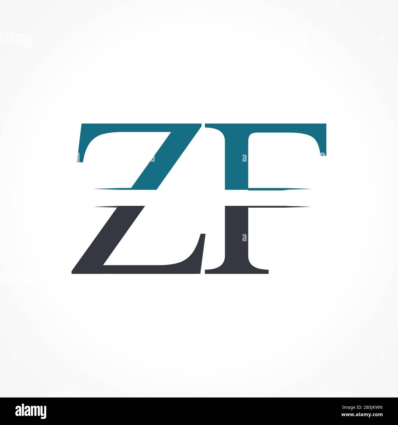 Initial ZF Logo Design Vector Template. Creative Letter ZF Business Logo Vector Illustration Stock Vector