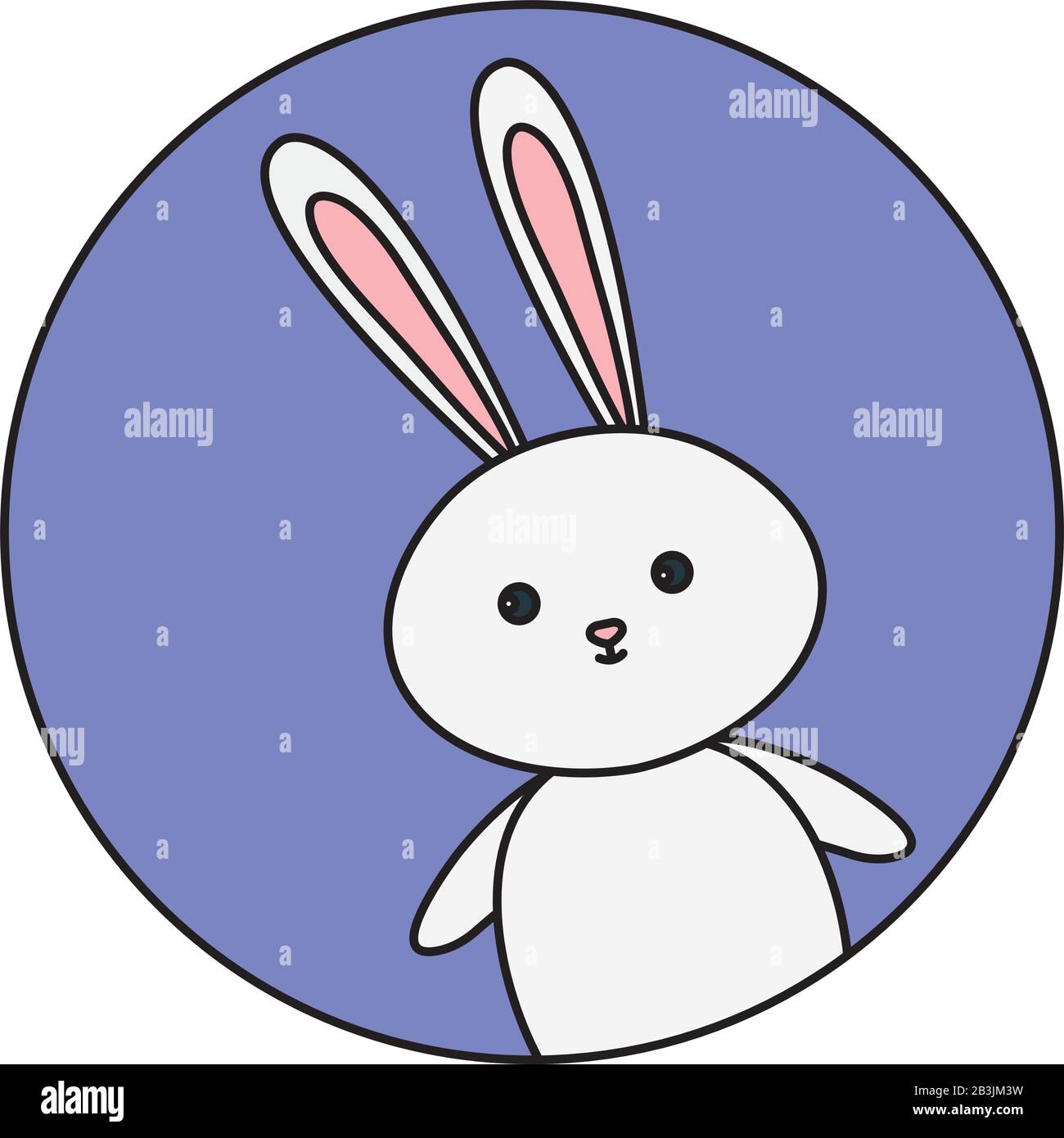 cute rabbit animal in frame circular Stock Vector Image & Art - Alamy
